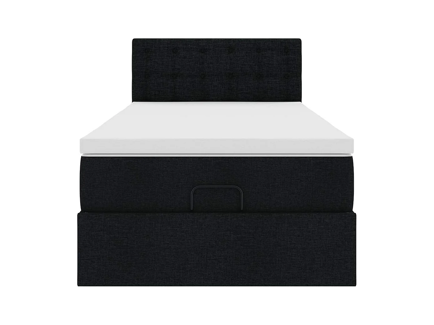 Lit ottoman avec matelas et LED noir 80x200cm tissu