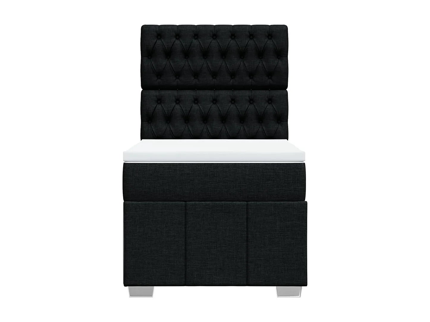 Boxspringbett mit Matratze Schwarz 80x200 cm Stoff