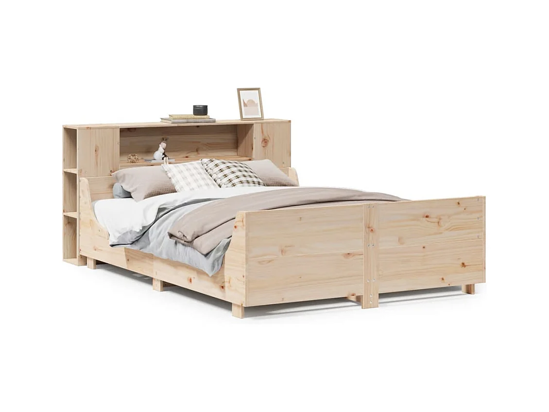 Cadre de lit sans matelas 135x190 cm bois de pin massif