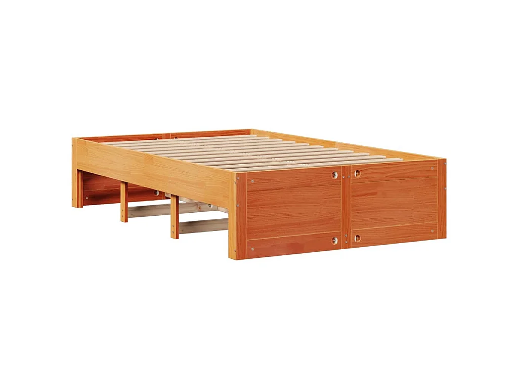 Cadre de lit sans matelas avec tiroirs 135x190 cm bois de pin