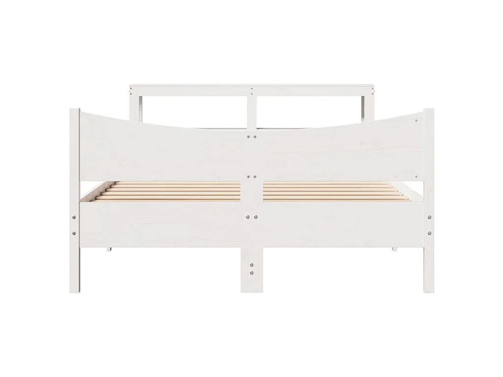 Estrutura cama c/ cabeceira 135x190 cm pinho maciço branco
