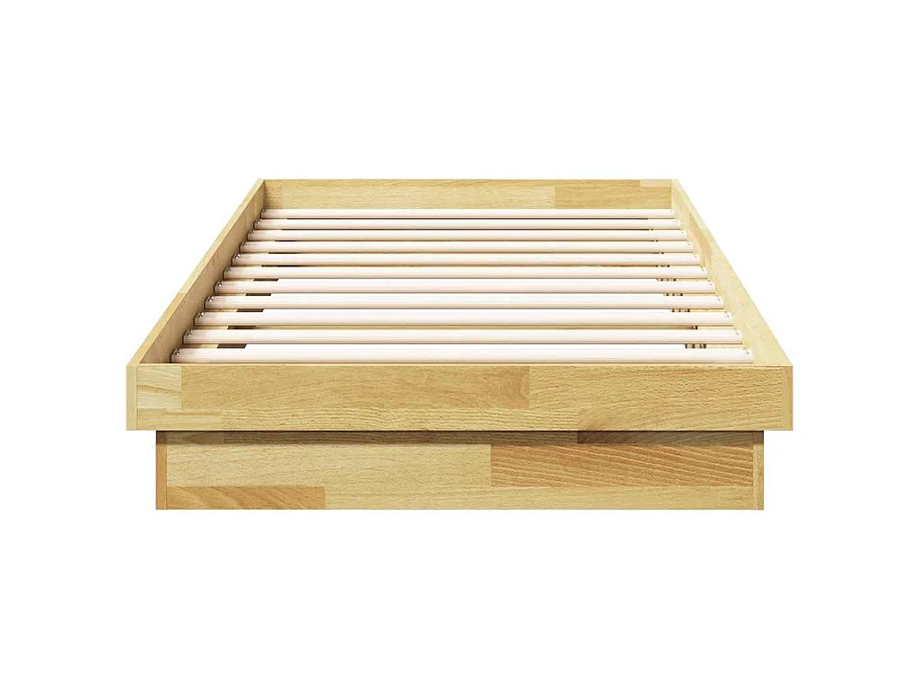 Cadre de lit sans matelas 75x190 cm bois massif de chêne