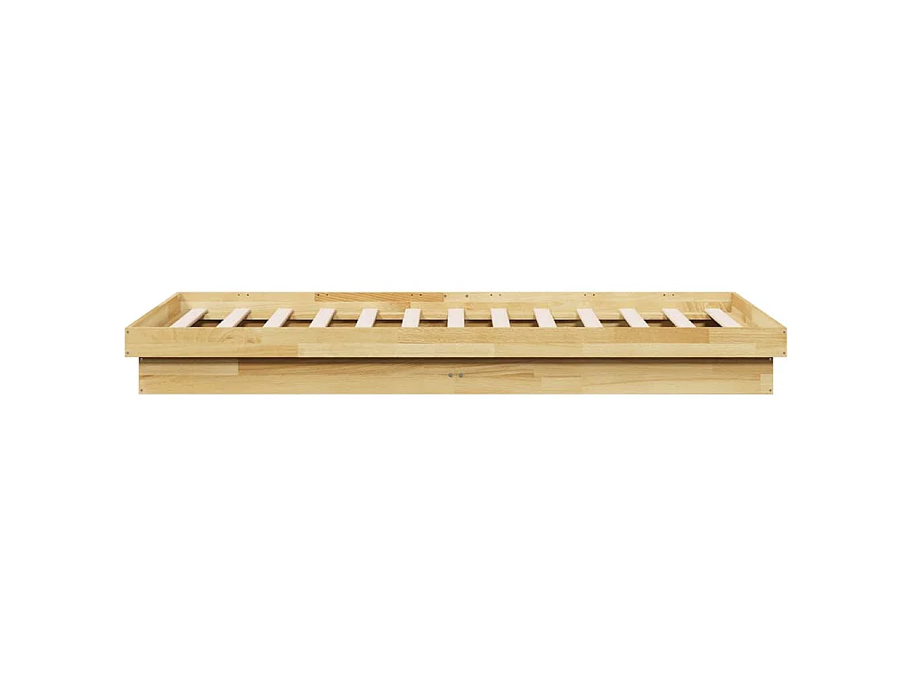 Cadre de lit sans matelas 75x190 cm bois massif de chêne