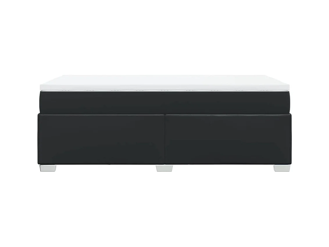 Sommier à lattes de lit avec matelas Noir 80x200cm Similicuir