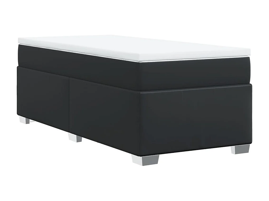 Sommier à lattes de lit avec matelas Noir 80x200cm Similicuir