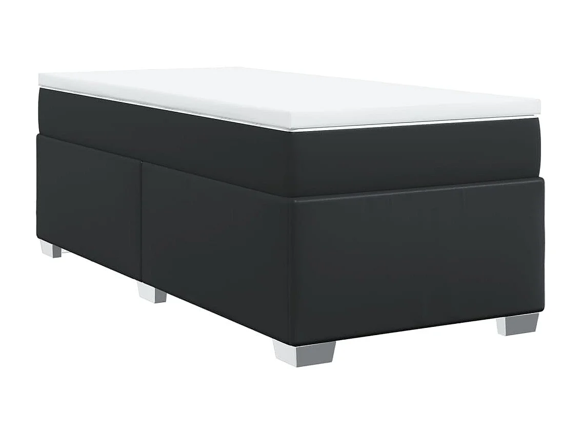 Giroletto a Molle con Materasso Nero 80x200 cm in Similpelle