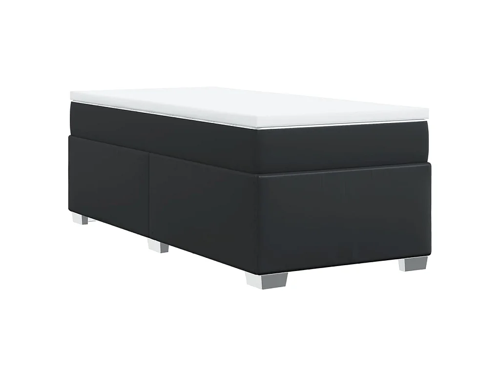 Boxspring met matras kunstleer zwart 80x200 cm