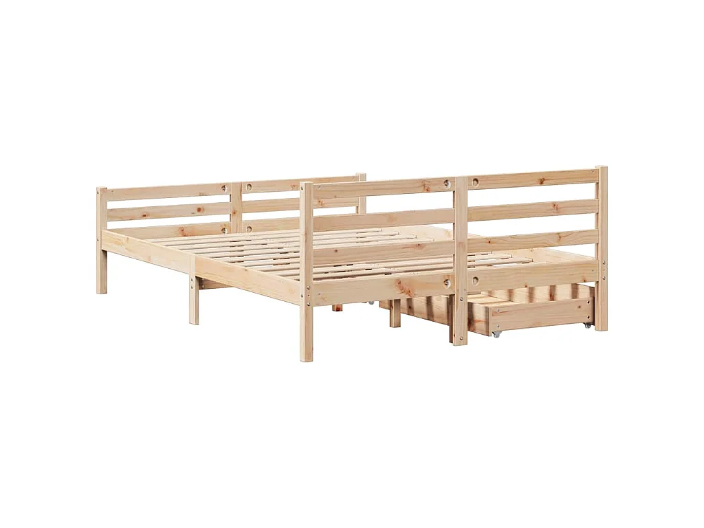 Cama sem colchão 135x190 cm madeira de pinho maciça