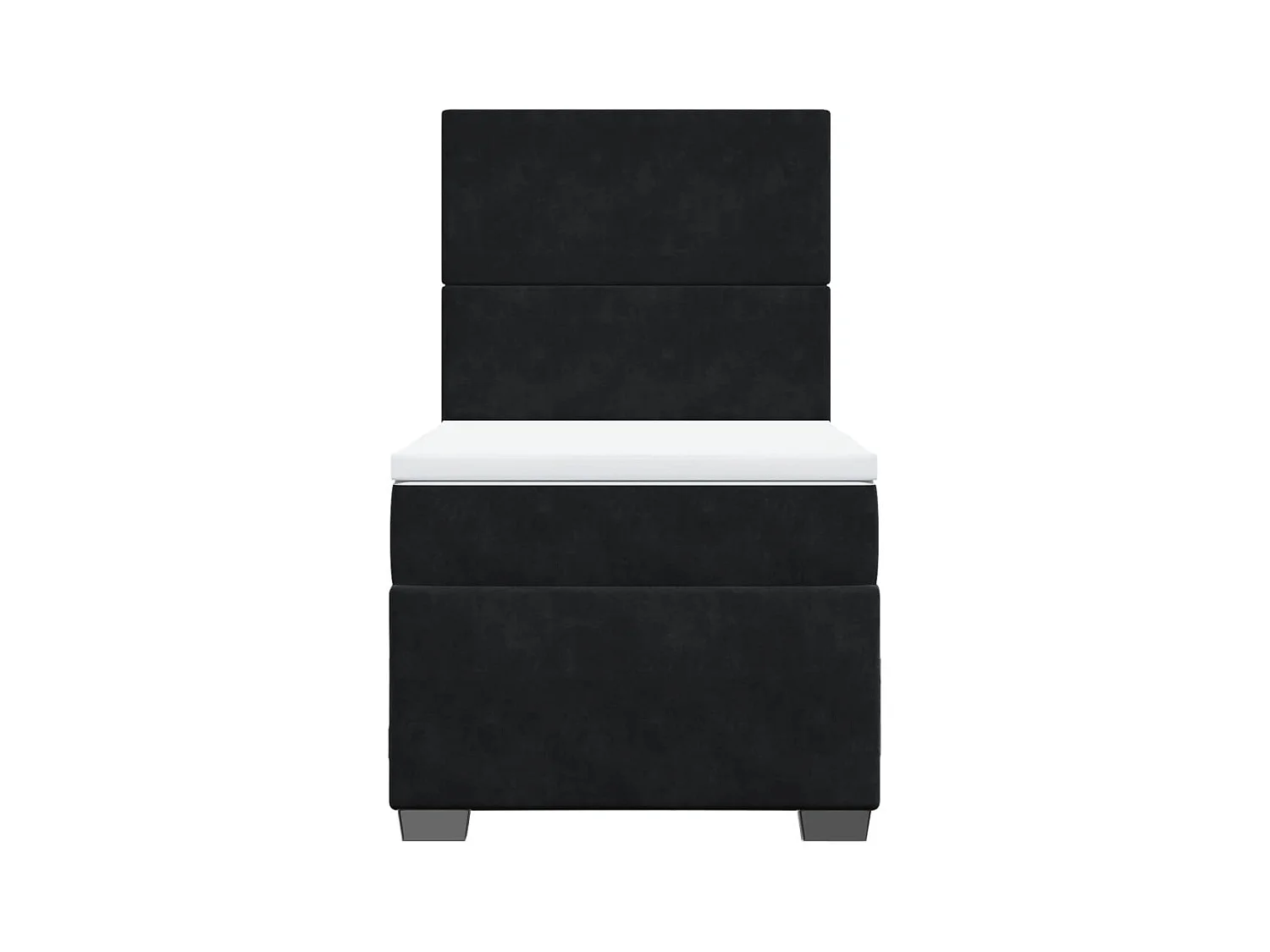 Giroletto a Molle con Materasso Nero 80x200 cm in Velluto