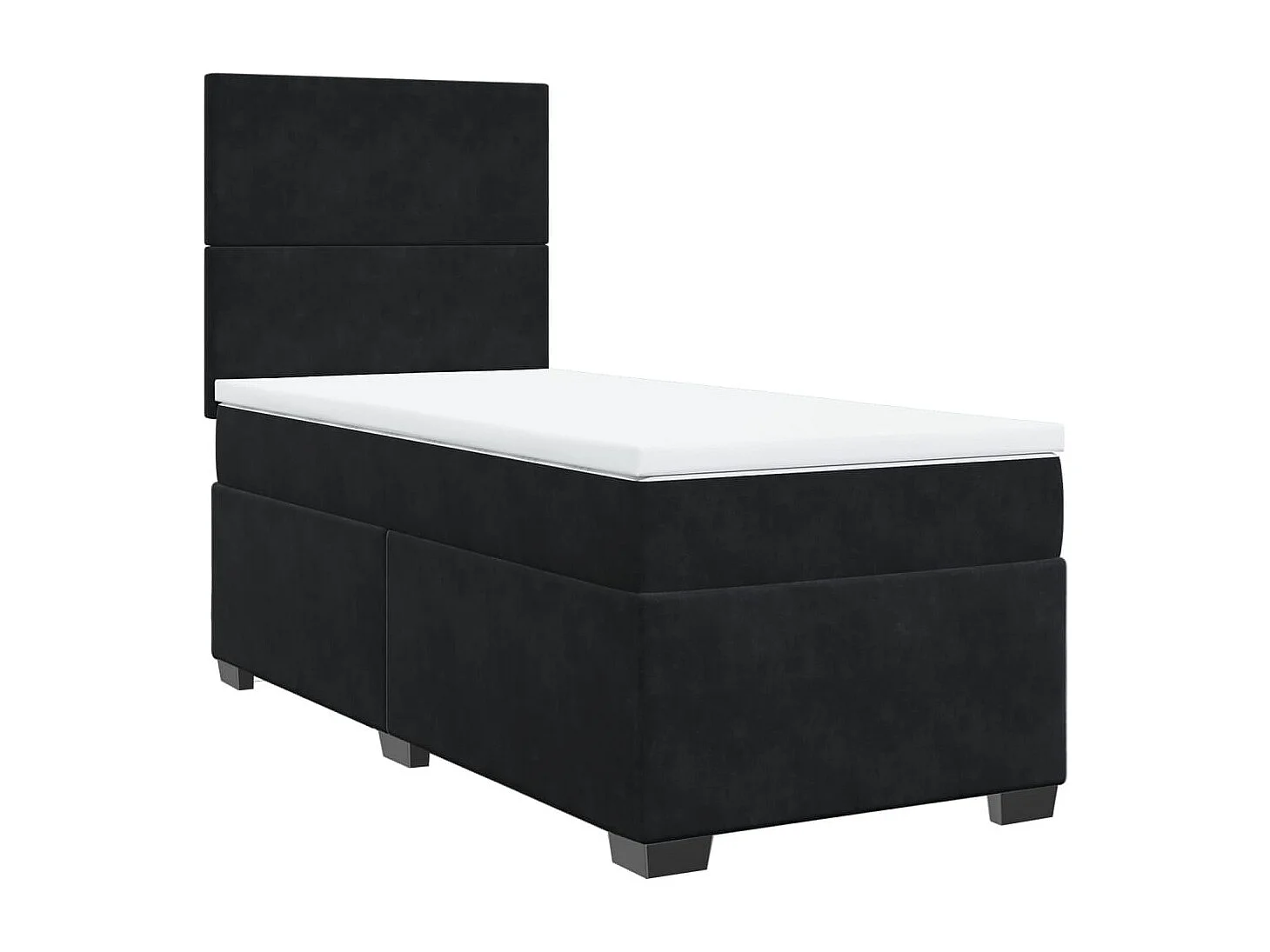 Boxspringbett mit Matratze Schwarz 80x200 cm Samt