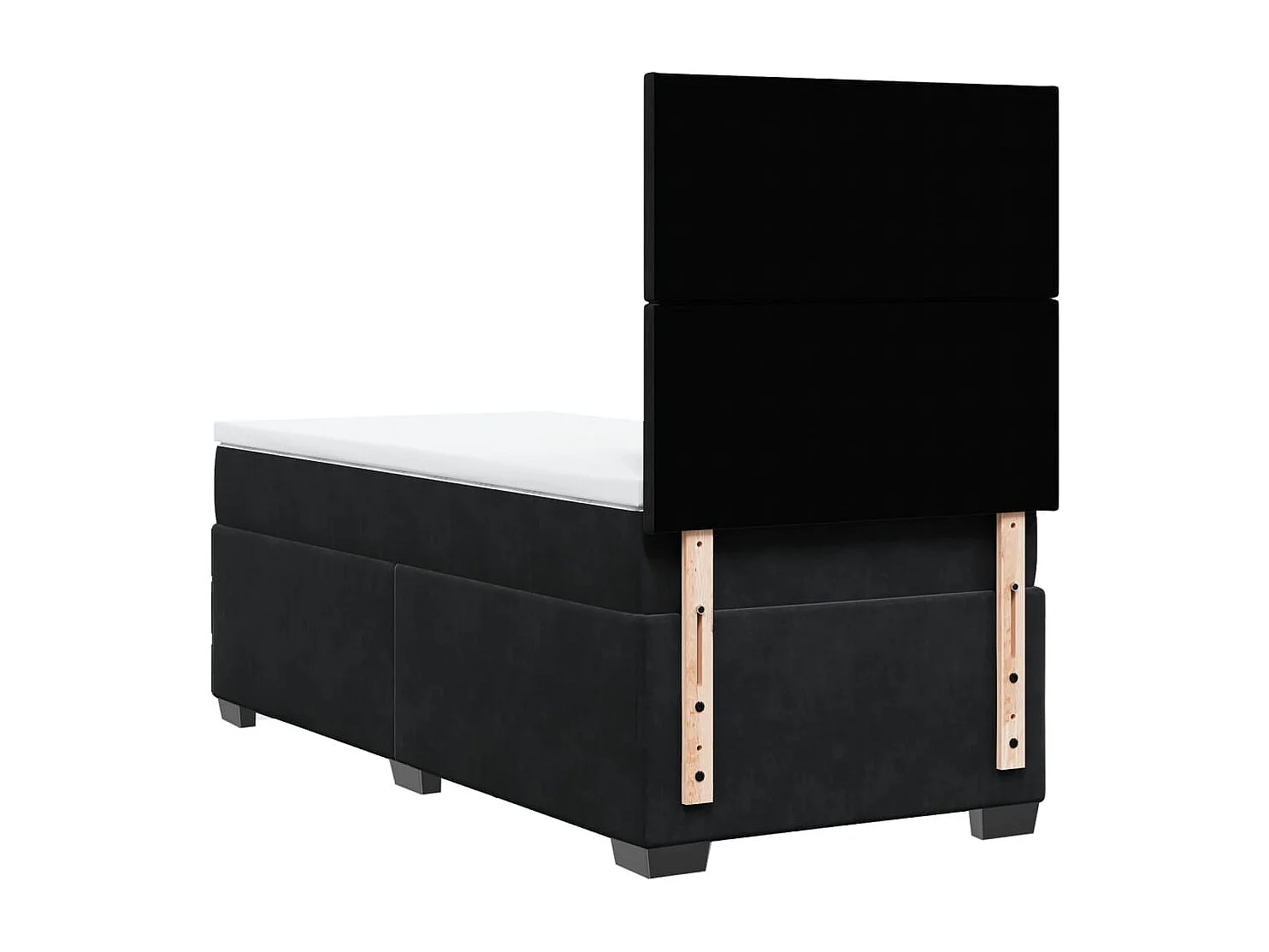 Boxspringbett mit Matratze Schwarz 80x200 cm Samt