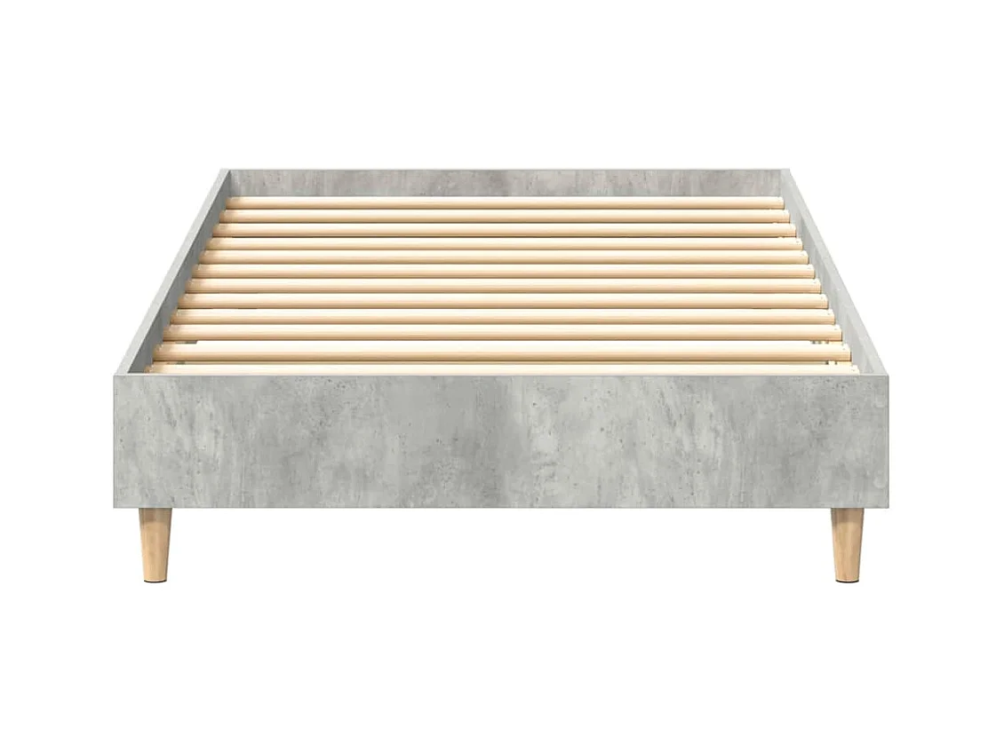 Cadre de lit sans matelas gris béton 75x190cm bois d'ingénierie