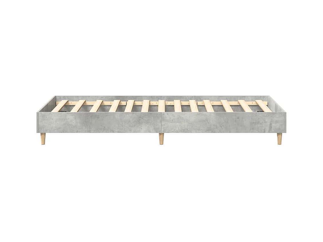 Cadre de lit sans matelas gris béton 75x190cm bois d'ingénierie