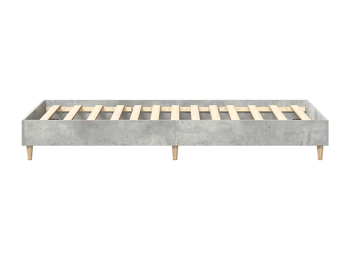 Cadre de lit sans matelas gris béton 75x190cm bois d'ingénierie