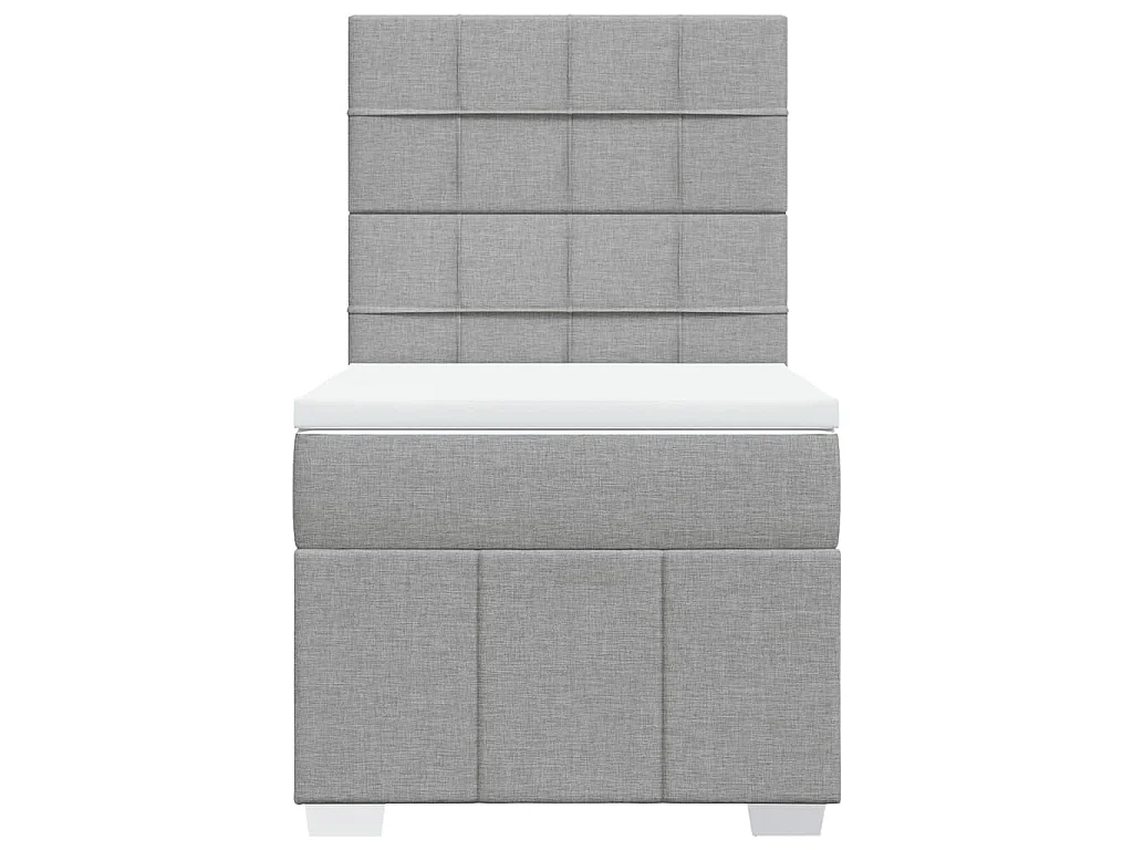 Cama com molas/colchão 80x200 cm tecido cinza-claro