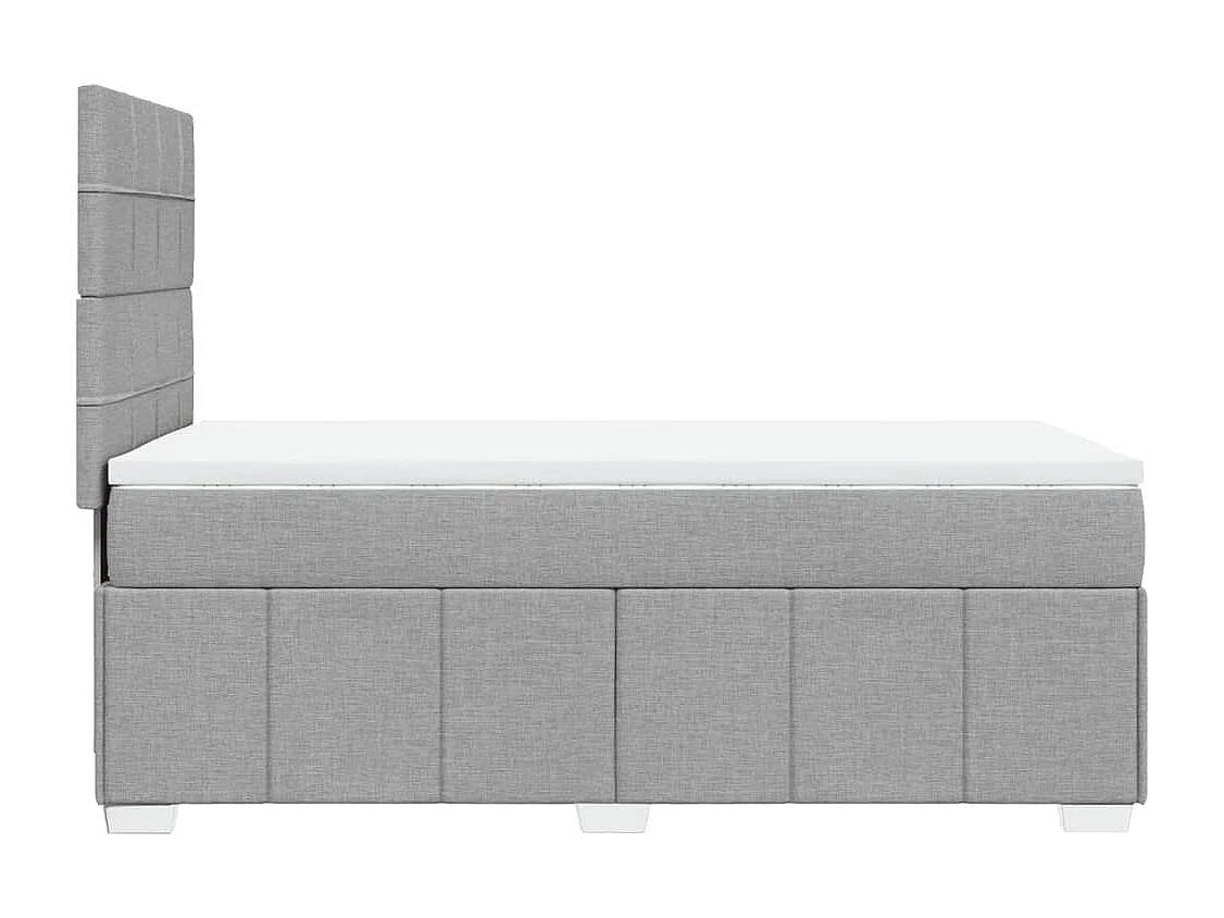 Cama com molas/colchão 80x200 cm tecido cinza-claro