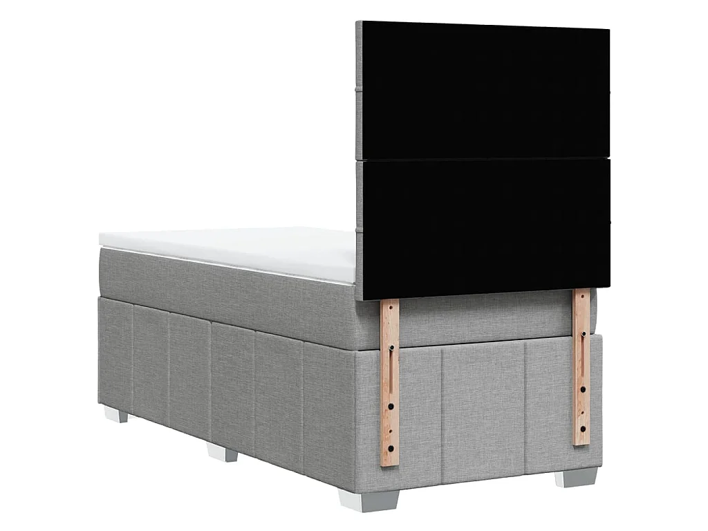 Cama com molas/colchão 80x200 cm tecido cinza-claro