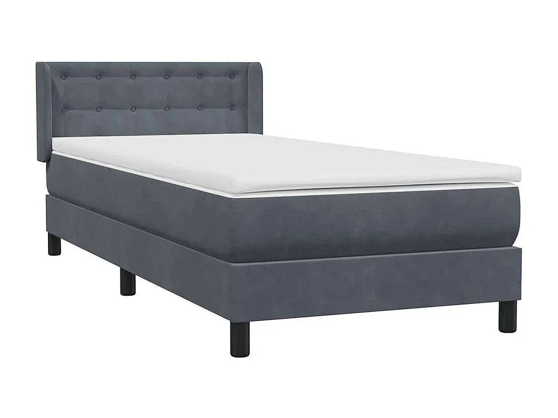 Boxspringbett mit Matratze Dunkelgrau 80x210 cm Samt