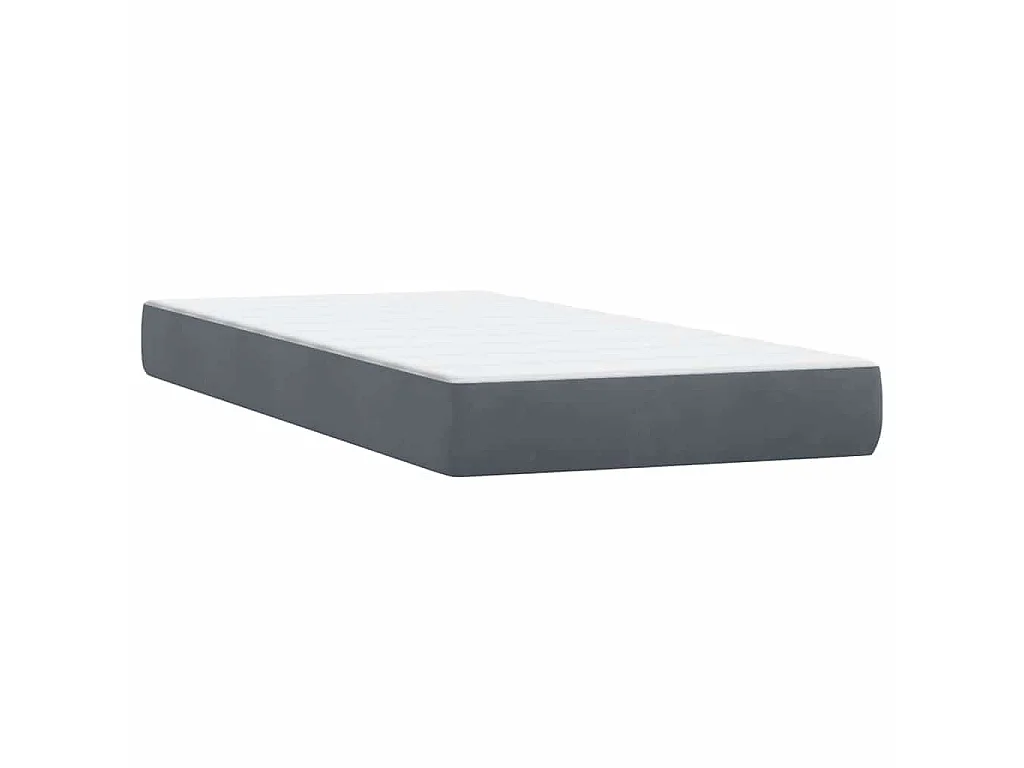 Giroletto a Molle con Materasso Grigio Scuro 80x210 cm Velluto