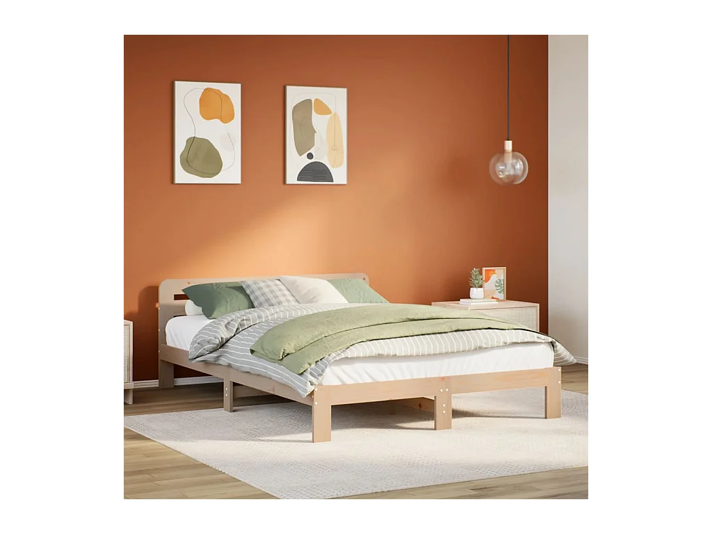 Bedframe zonder matras massief grenenhout 135x190 cm