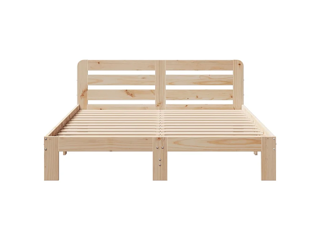 Estructura de cama sin colchón madera maciza de pino 135x190 cm