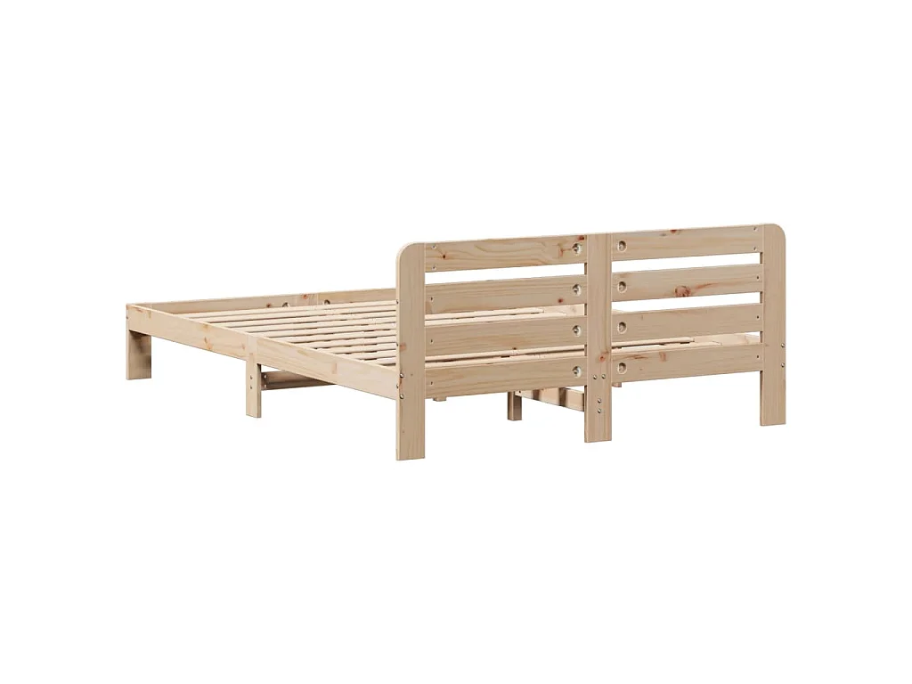 Estructura de cama sin colchón madera maciza de pino 135x190 cm