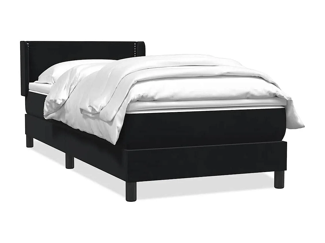 Boxspringbett mit Matratze Schwarz 80x220 cm Samt