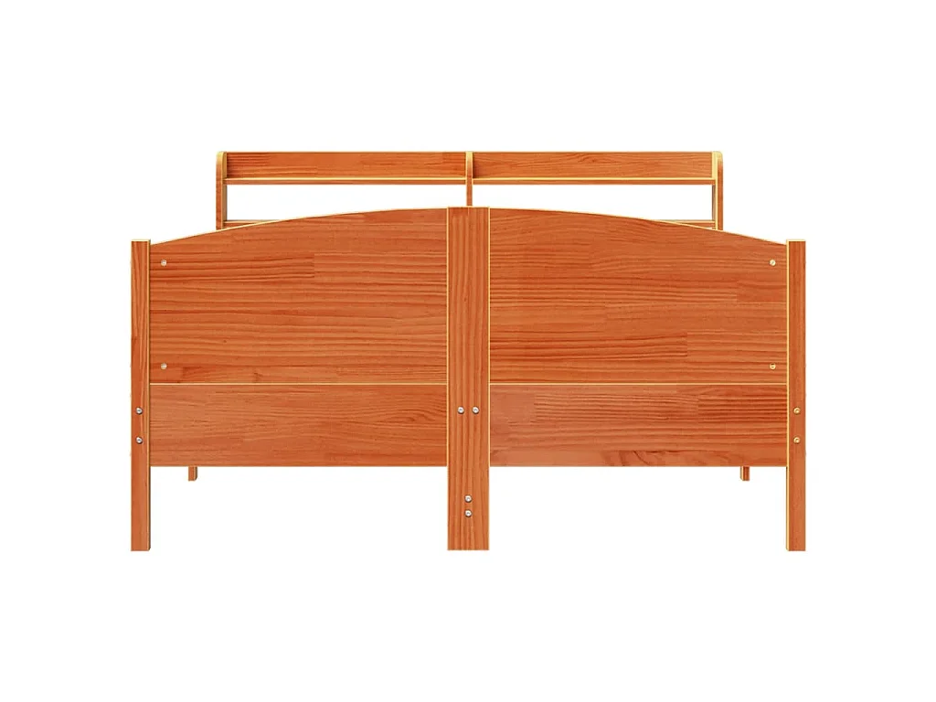 Letto senza Materasso Marrone Cera 135x190 cm in Legno di Pino