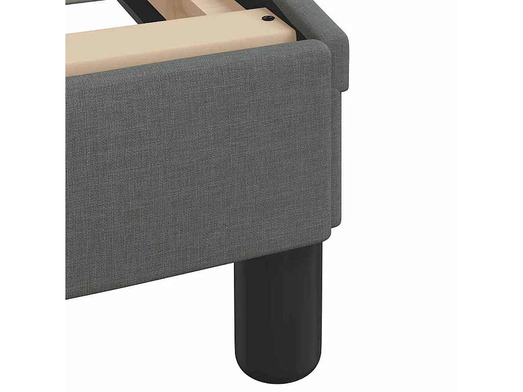 Lit avec matelas Hanko gris foncé 80x200 cm tissu