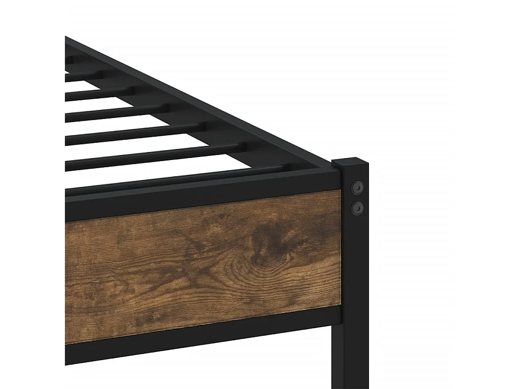 Cadre de lit sans matelas avec tête de lit chêne fumé 75x190 cm