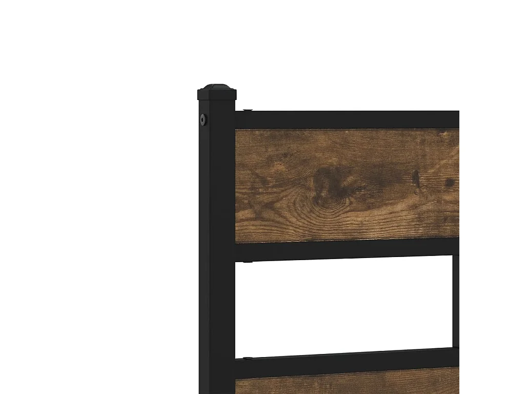 Cadre de lit sans matelas avec tête de lit chêne fumé 75x190 cm