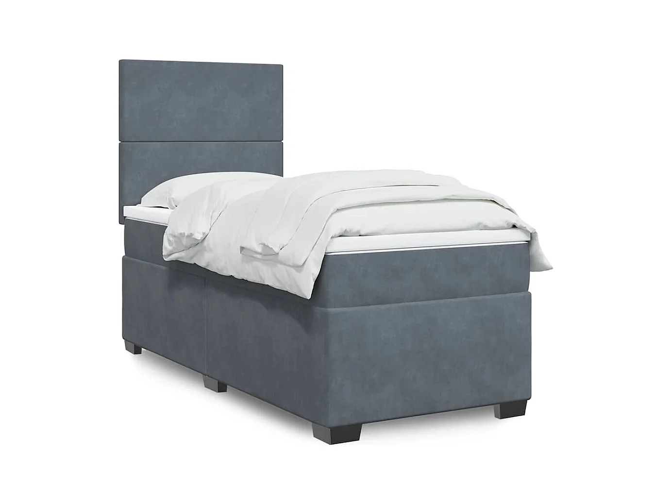 Sommier à lattes de lit et matelas Gris foncé 80x200 cm Velours