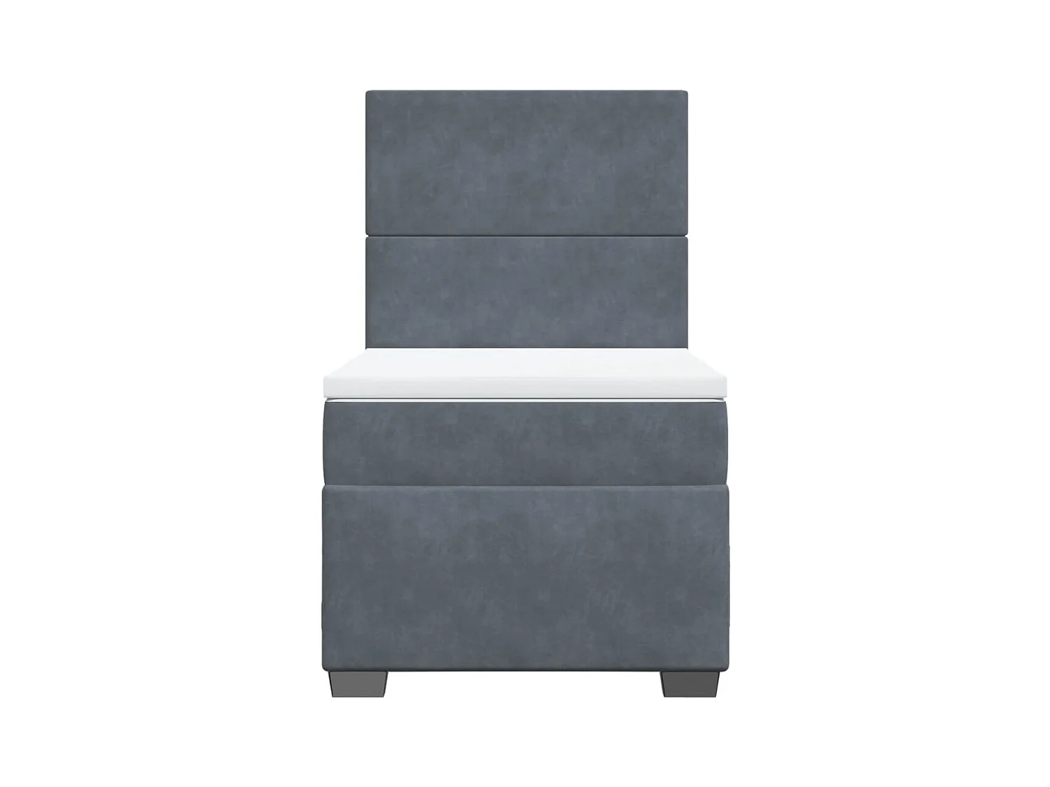 Boxspringbett mit Matratze Dunkelgrau 80x200 cm Samt