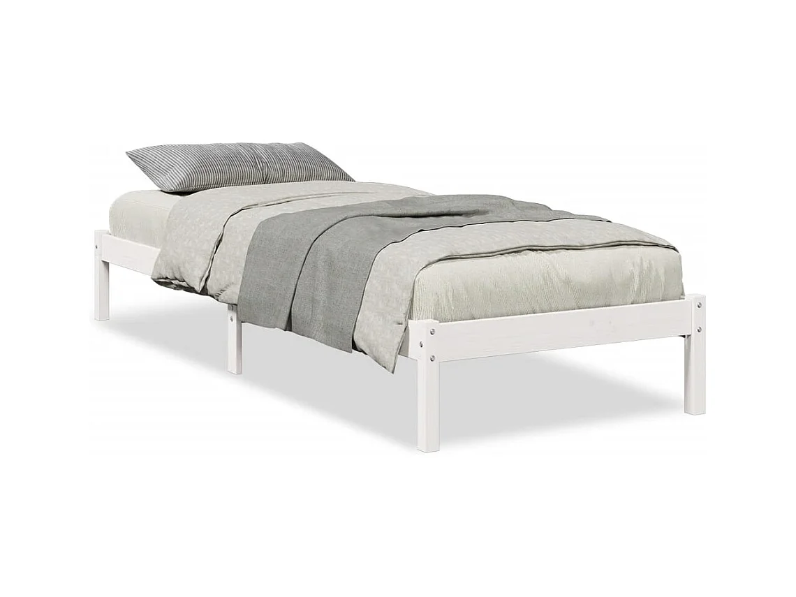 Bedframe extra lang zonder matras grenenhout wit 80x220 cm