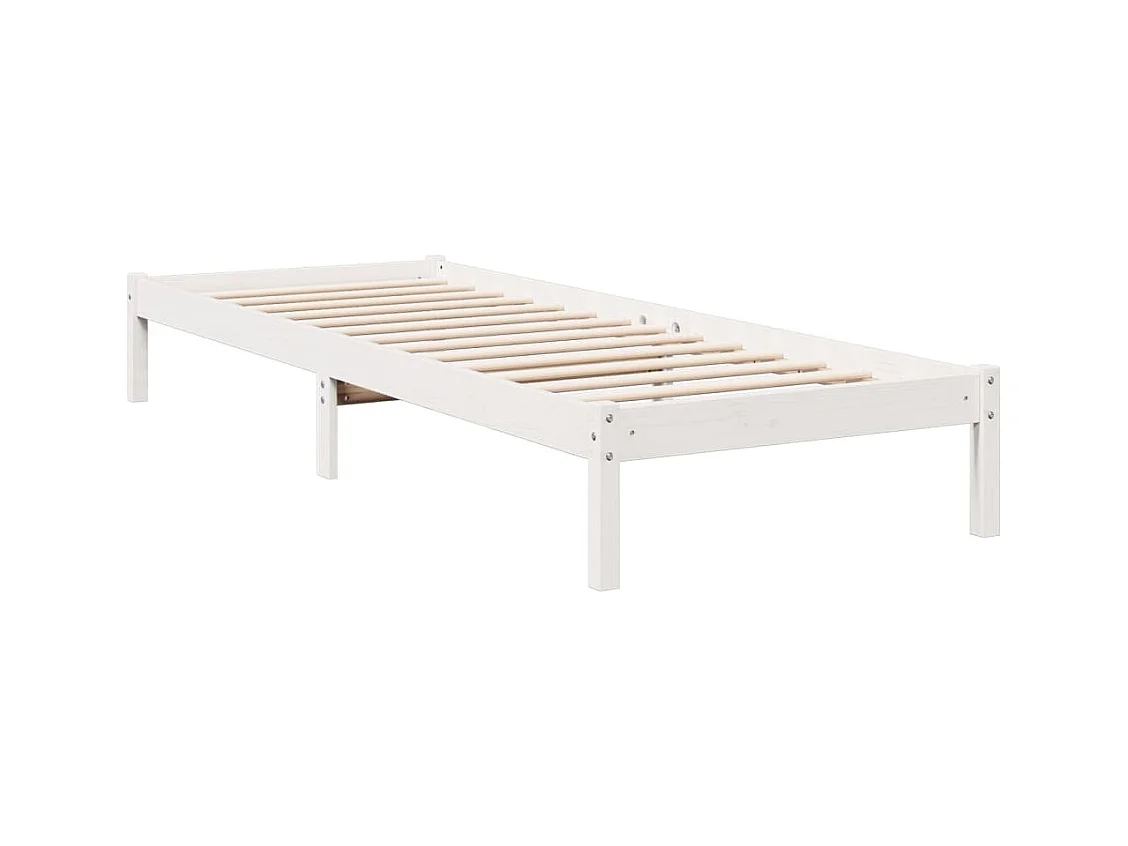 Bedframe extra lang zonder matras grenenhout wit 80x220 cm