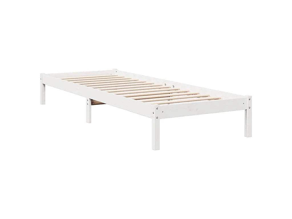 Cadre de lit extra long sans matelas 80x220 cm bois massif pin