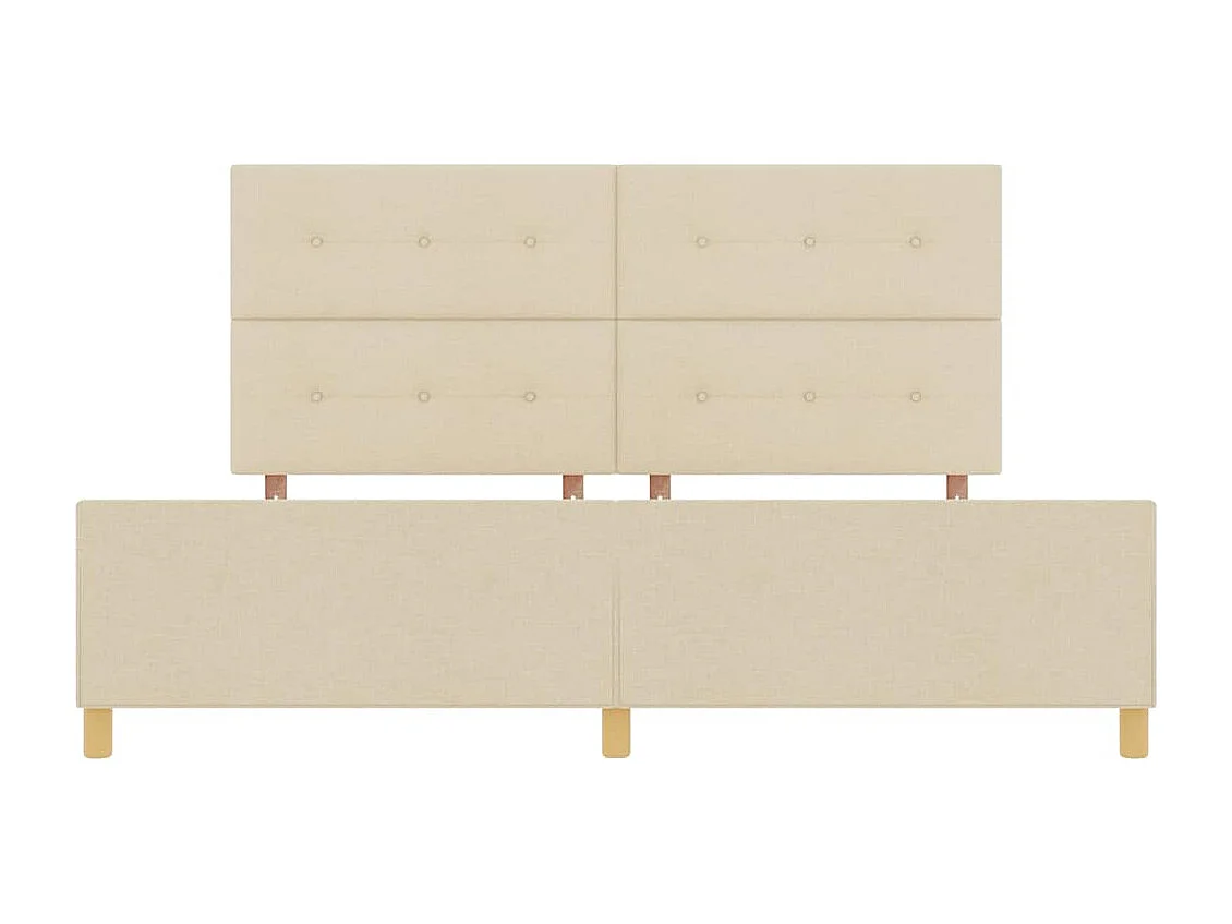 Cadre de lit avec tête de lit Crème 200 x 200 cm tissu