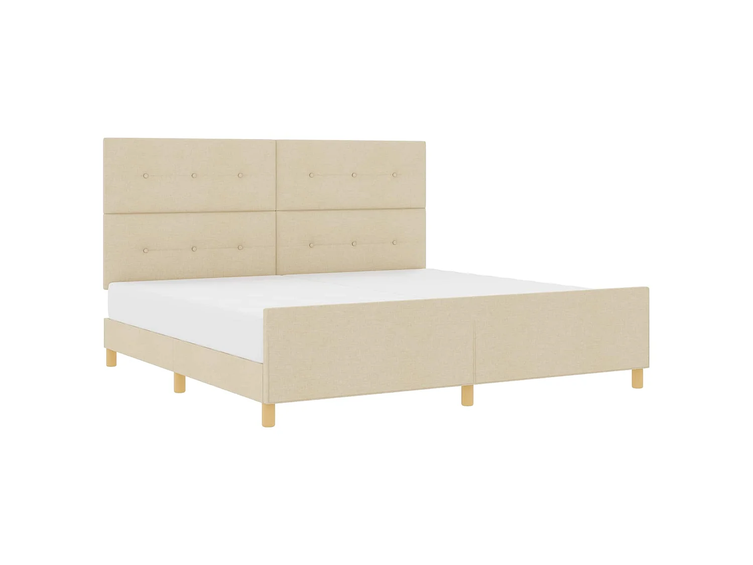 Bedframe met hoofdeinde Crème 200 x 200 cm Stof
