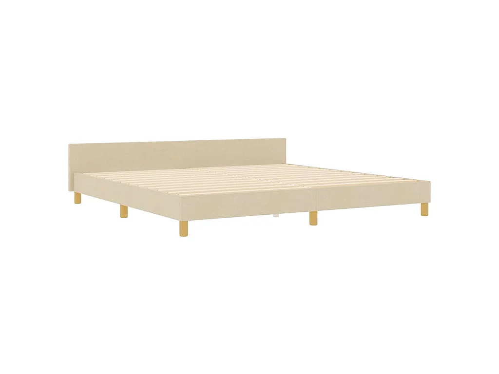 Bedframe met hoofdeinde Crème 200 x 200 cm Stof