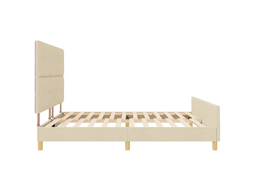 Bedframe met hoofdeinde Crème 200 x 200 cm Stof
