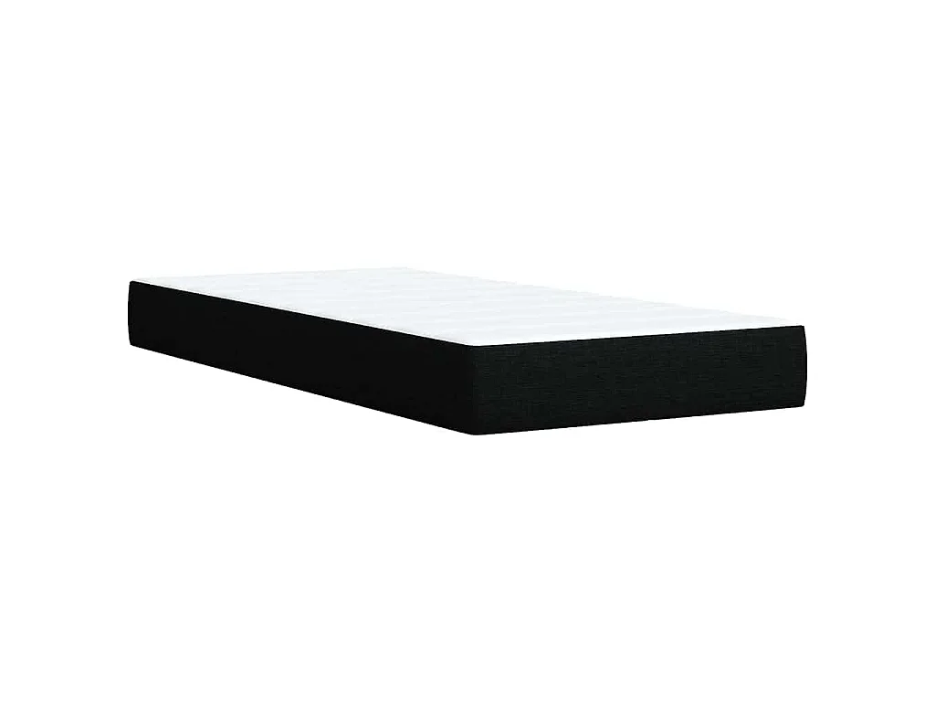Cama box spring con colchón tela negro 80x200 cm