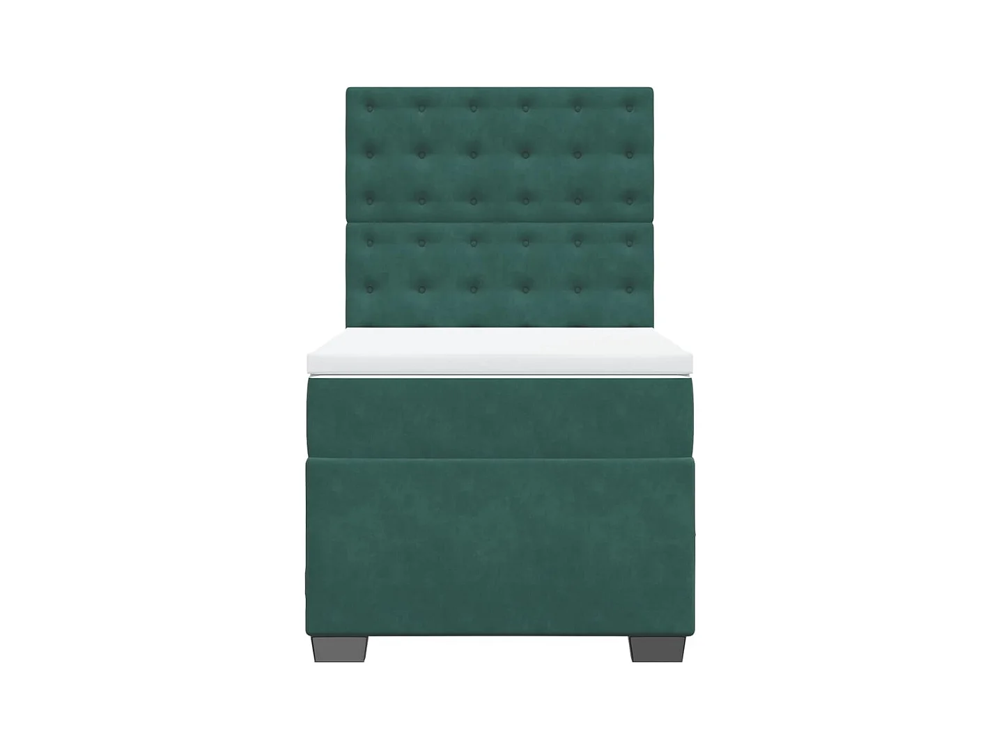 Boxspringbett mit Matratze Dunkelgrün 80x200 cm Samt