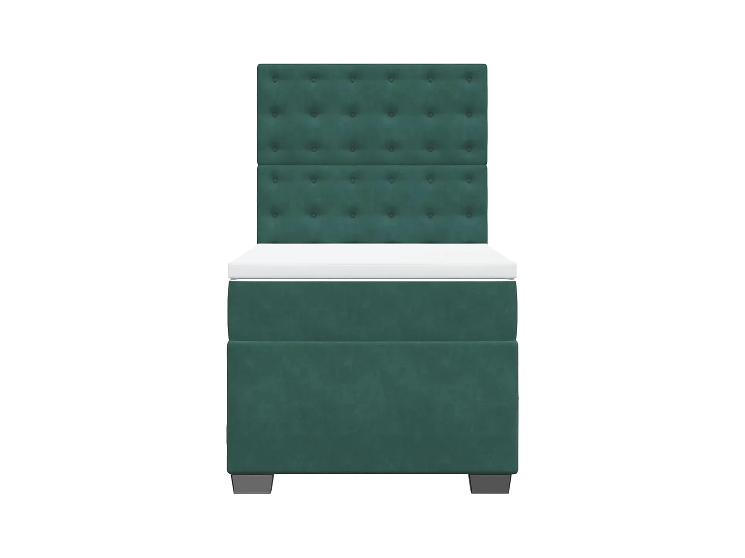 Boxspringbett mit Matratze Dunkelgrün 80x200 cm Samt