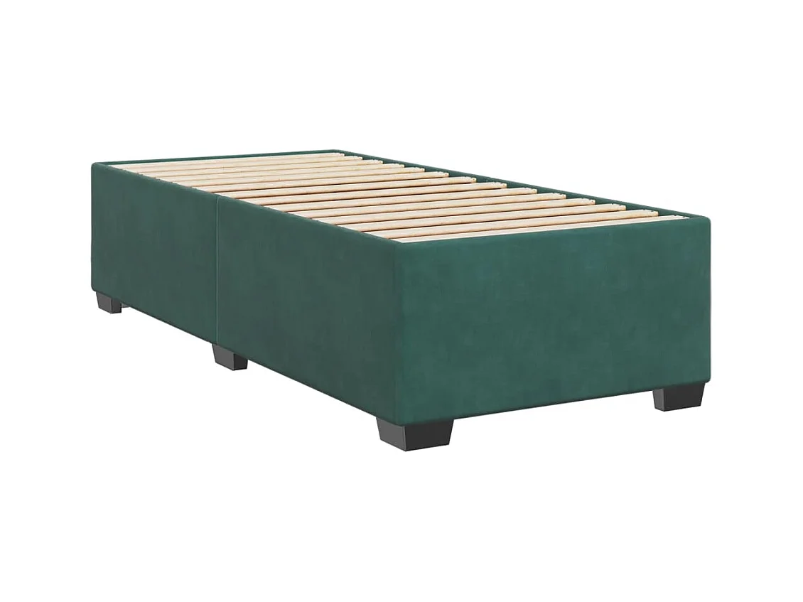 Boxspringbett mit Matratze Dunkelgrün 80x200 cm Samt