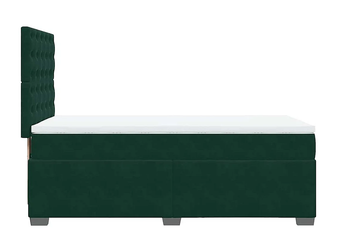 Boxspringbett mit Matratze Dunkelgrün 80x200 cm Samt