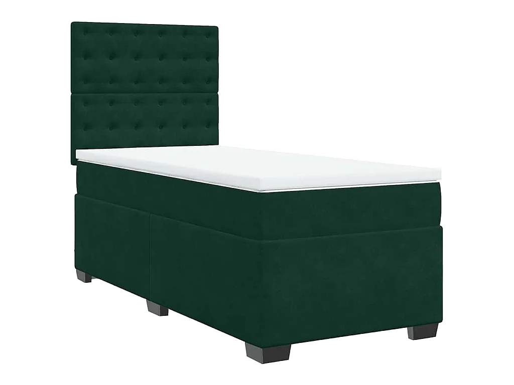 Boxspring met matras fluweel donkergroen 80x200 cm