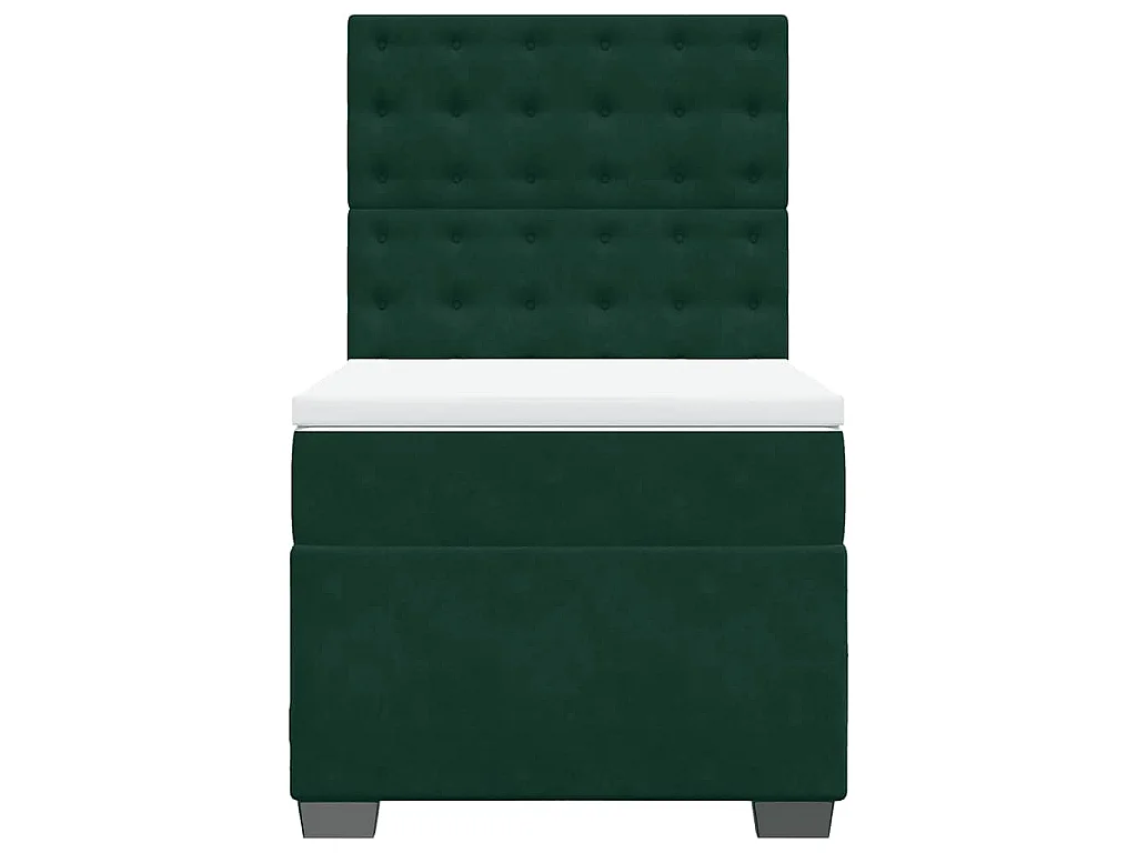 Boxspring met matras fluweel donkergroen 80x200 cm