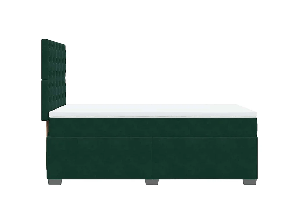 Sommier à lattes de lit et matelas Vert foncé 80x200 cm Velours