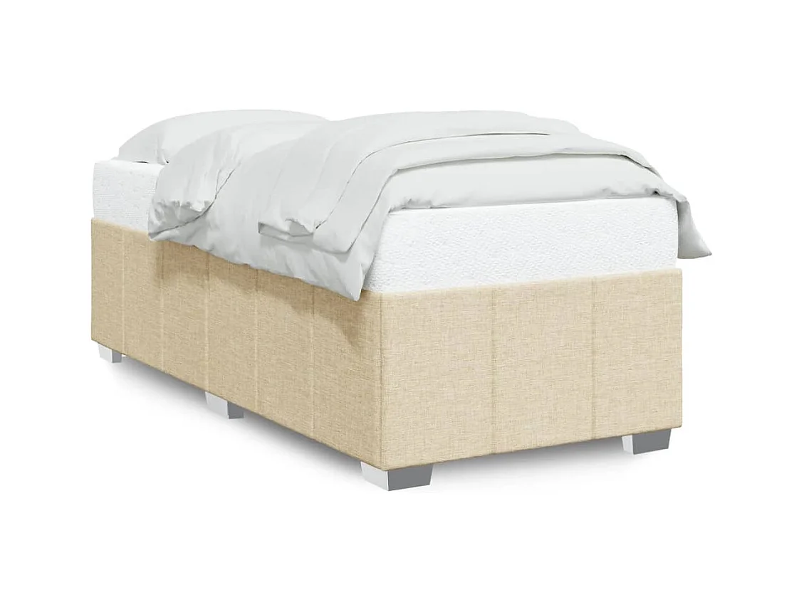 Bettgestell ohne Matratze Creme 80x200 cm Stoff