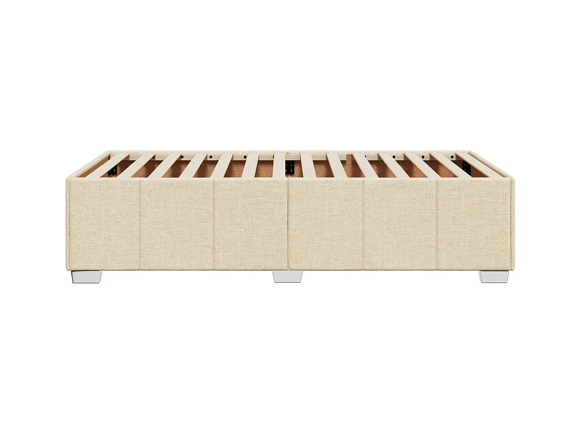 Bettgestell ohne Matratze Creme 80x200 cm Stoff